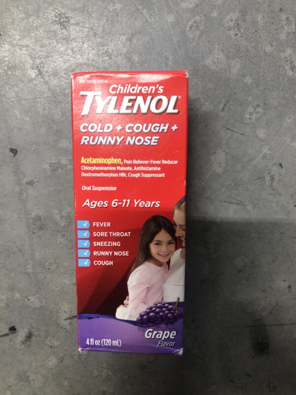 Children’s Tylenol cold+cough+runny nose grape 4oz (expires 05/2025)