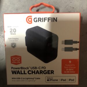 Griffin wall block + USB-C to lightning cable for iPhone