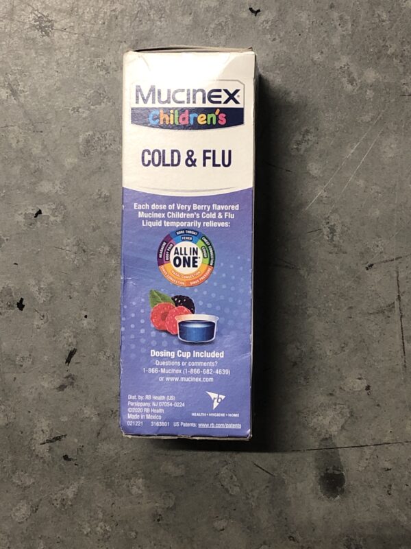 Mucinex Children’s cold & flu berry 4oz (expires 06/2025)