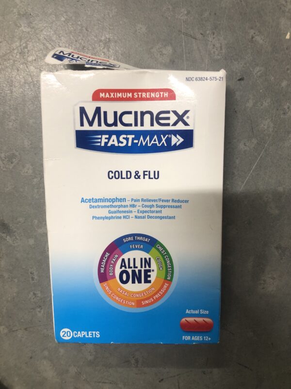 Mucinex maximum strength cold&flu 20 caplets (expires 02/2026)