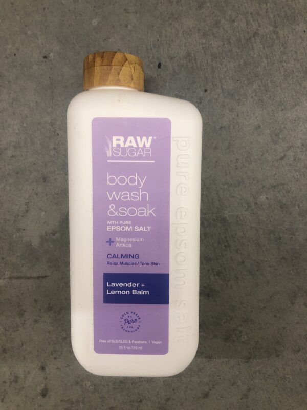 Raw Sugar lavender+lemon balm body wash with epsom salt 25oz