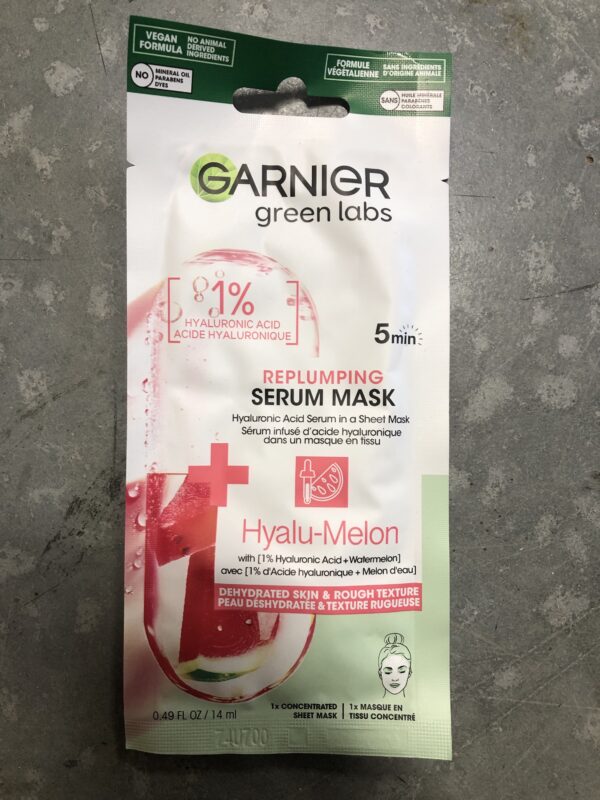 Garnier green labs hyalu-melon replumping serum mask