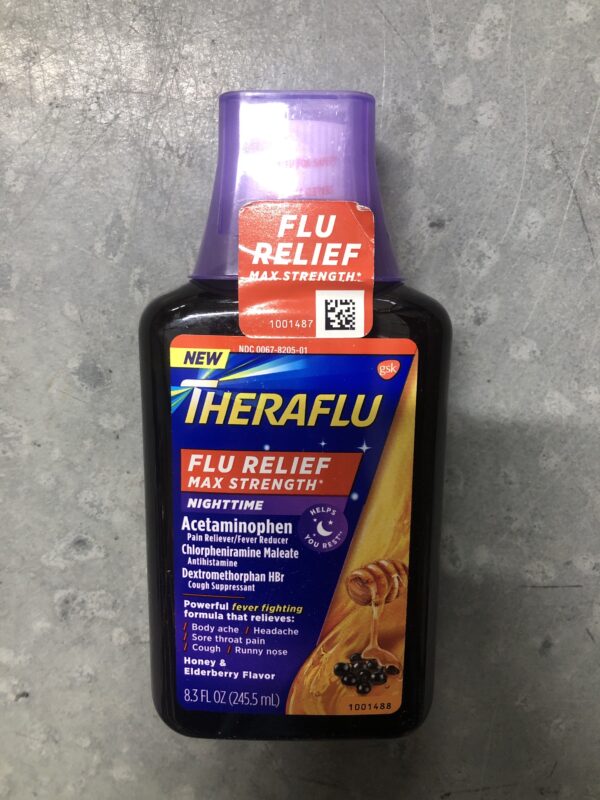 Theraflu flu relief honey & elderberry 8.3oz (expires 02/2025)