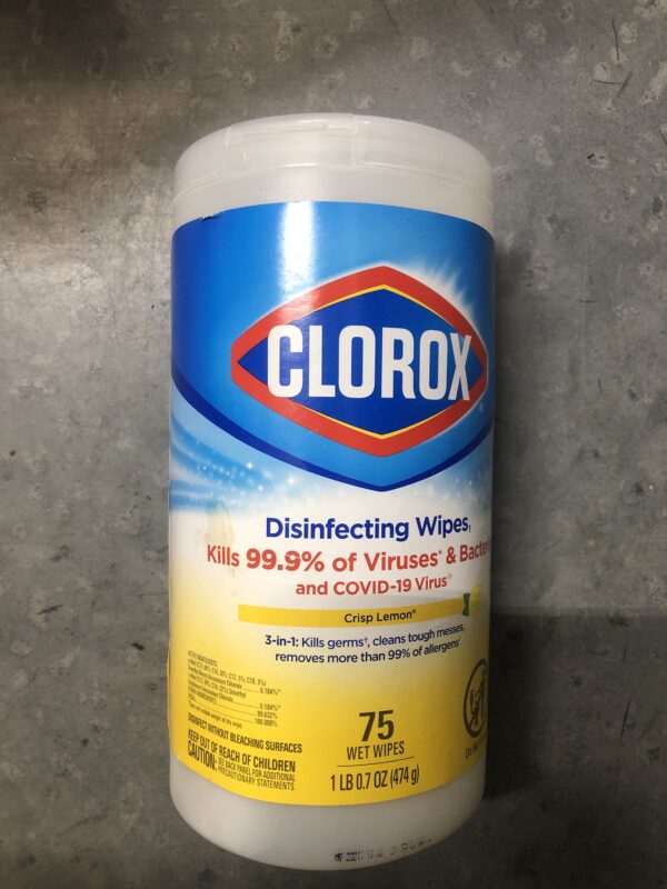 Clorox disinfecting wipes lemon (75 wipes)