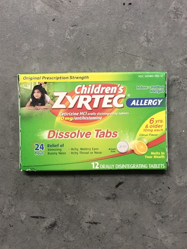 Children’s Zyrtec allergy dissolve tabs 12-count (expires 03/2025)