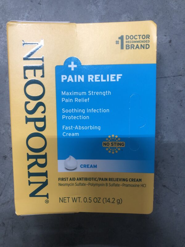 Neosporin pain relief antibiotic cream 0.5oz (exp. 07/2025)