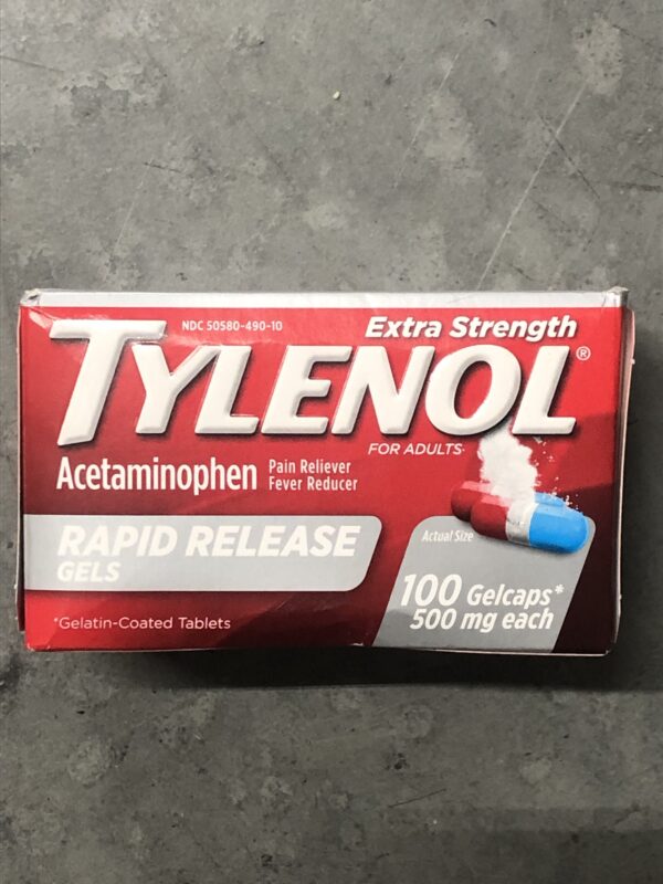 Extra strength Tylenol 100-count (expires 03/2025)